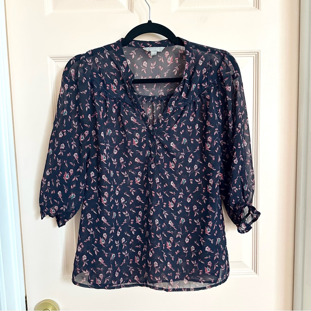 Blue semi sheer rubbish top